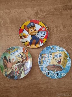 Detské taniere 3ks PawPatrol a SpongeBob