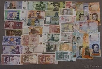 Unc bankovky 38 kusov mix