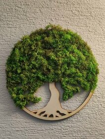 Ručne vyrobený obraz strom života zo stabilizovaného machu