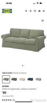 Poťah na sedaciu súpravu EKTROP 3-pohovka IKEA
