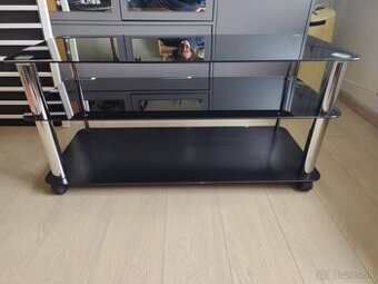 Tv sklenený čierny stolik