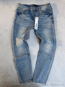 Purple Brand jeans s kamienkami – veľkosť 34 (nové)