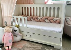 Detská postieľka so šuflíkom + matrac