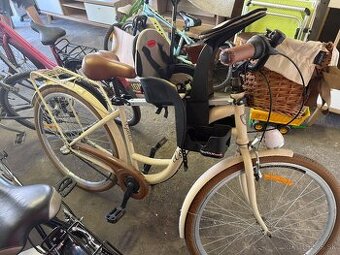 Predám dámsky retro bicykel s detskou sedačkou a košíkom