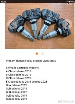 Originálne snímače tlaku pneumatík na Mercedes