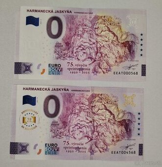 0 euro suvenírová bankovka  2025
