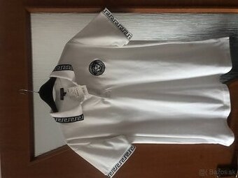 NOVÉ z visackami VERSACE white pánske polotricko L/XL