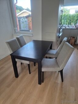 Jedálenská zostava - rozkladací stol + 6x stoličky