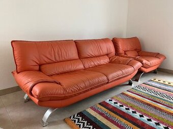 Kožená pohovka a kreslo Nicoletti