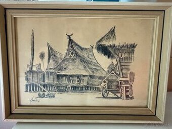 Starožitný obraz kresba