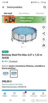 Filtrácia7,9 + bazén 4,6/1,22