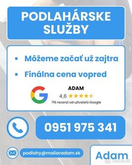Podlahárske práce – voľné termíny už zajtra ✅