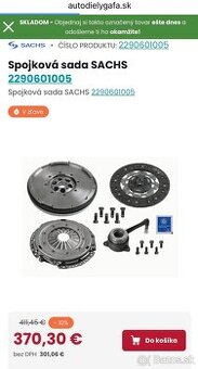 Spojka SACHS VW Sharan 1.9tdi 85kw