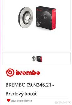 Jeep Grand Cherokee wk2  srt Brzdový kotúč