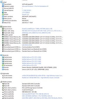 Herný a pracovný PC Ryzen 7, 32GB RAM, GTX 1070, 1× SSD