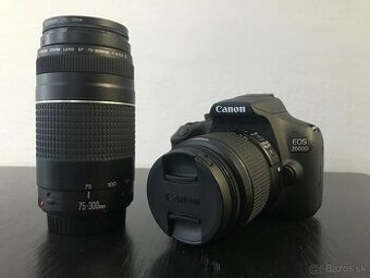 Canon EOS 2000D + 18–55 mm + 75–300 mm + príslušenstvo