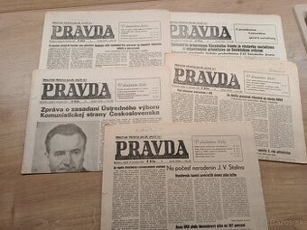 5 x noviny Pravda 1951, Stalin Gottwald