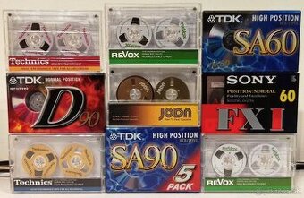 Kazety do tape decku 60min, 90min, dizajnove, normal, chrom