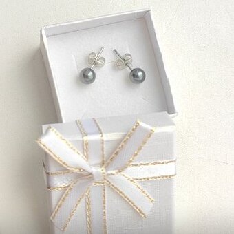 Strieborné náušnice ,Hematit