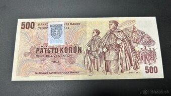 Bankovky SR 500 Kčs 1973 SK kolok 1+