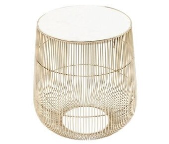 Kare Design mramorový odkladací stolík príručný - zlatý