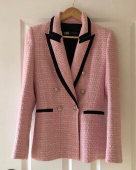 —————-Ružové tvídové sako Zara, XS/34, 30.90 E———-