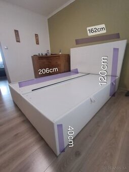 Manželská čalúnená posteľ 160x200,