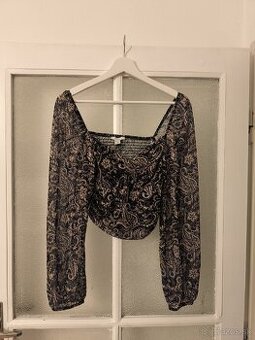 👚 Dámska vzorovaná blúzka s dlhým rukávom – veľkosť XL