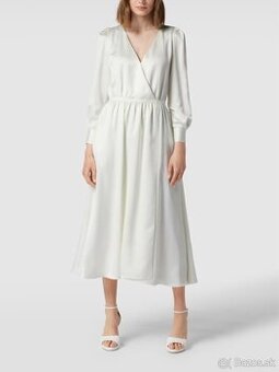 Hugo Boss biele midi saténové šaty