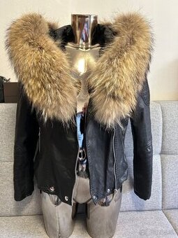 Koženková bunda s pravou kožušinou