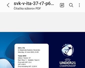 SVK - ITA, ME do 21 rokov