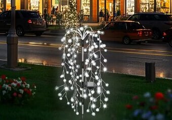 Solárne LED svetlo v tvare vŕby 200 LED studená