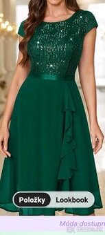 Spoločenské zelené šaty XL,