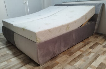 siva polohovatelna manzelska postel Fines, 180x200x63 cm
