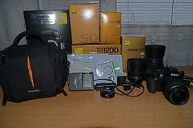 Predam Nikon D 3200, 3x obj. a prislusenstvo.