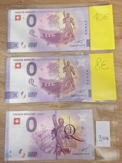 0€, 0 eurové bankovky, Freddie Mercury, Queen, suvenír