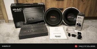 MAC Zx 4500 zosilňovač + 2× subwoofer + 1.5F kondenzátor