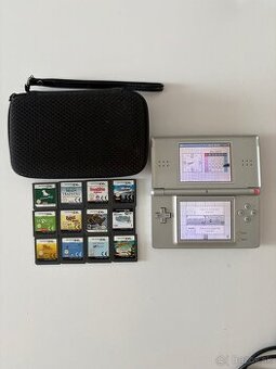 Nintendo DS Lite Silver + 12 Hier
