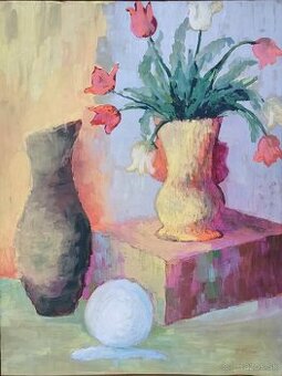 Tempera od Hermann Mühlen ( 1896-1964 )- Zátišie