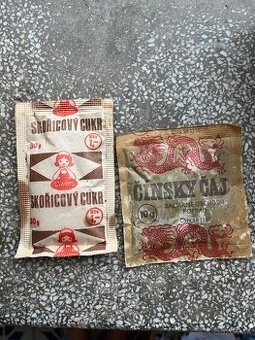 Vzácne zberateľské kúsky- neotvorený čaj, škoricový cukor