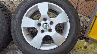 Elektróny originál Škoda 5x112r15 obuté 195/65/15,zimné