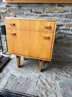 Stará drevená skrinka – nočné stolíky 2 ks, masív, retro