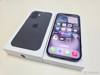 APPLE IPHONE 16 128GB BLACK,BATERKA 100%,ZÁRUKA TOP STAV