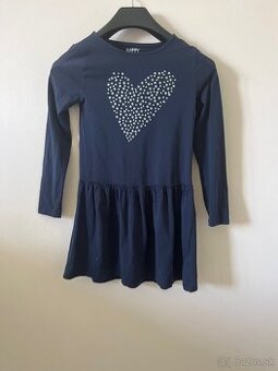 Modre šaty so srdiečkom v ktorom sú hviezdy