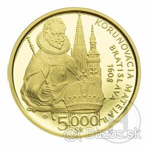 Kupim 5000 sk Matej II. 2008 zlata minca - 1