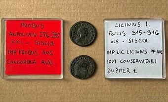 krásne rímske mince Probus a Licinius I