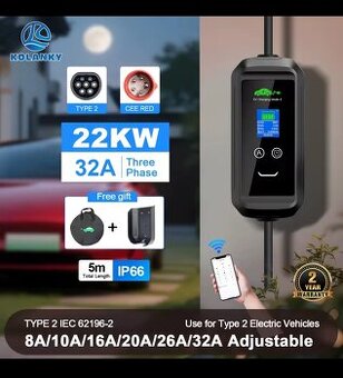 22kw wallbox nabijacka EV . 32A s wifi 3 fazy