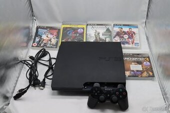 PS3 Slim 160GB + 5 hier + ovládač