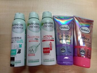 Set novej kozmetiky - 3x antiperspiranty a 2x telové mlieka