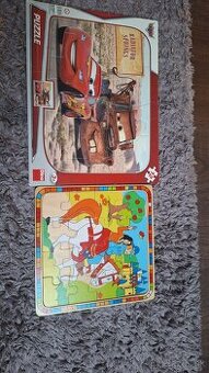 1. Puzzle velke dieliky paw patrol, mc Queen, drevené